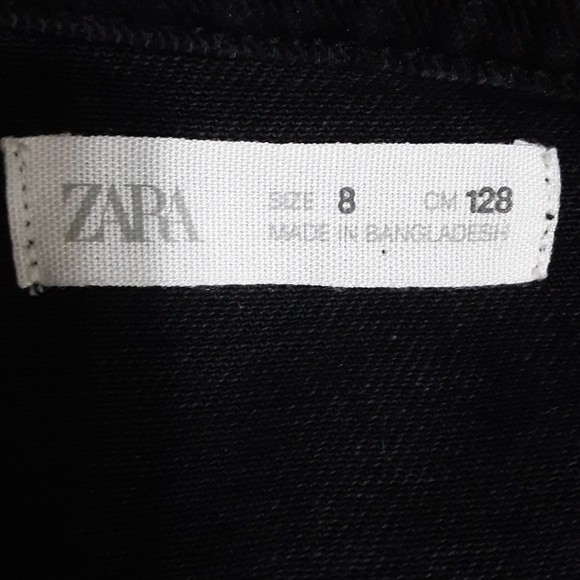 Zara Big Girl Fringed Western Cropped Black Denim Jacket US 8 - Picture 7 of 8